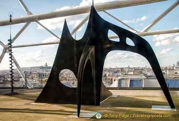 A graphic metal structure by Alexander Calder at the Centre Pompidou
